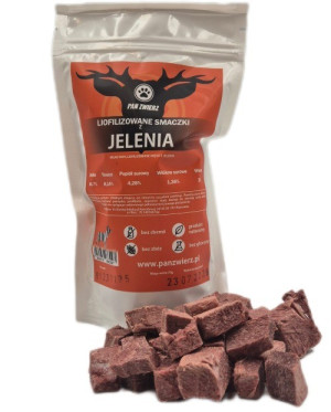 Pan Zwierz Liofilizowane Smaczki z Jelenia 100% Mięso dla Psa Kota 70g