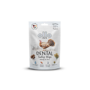 Ollo AIR-DRIED DENTAL TURKEY STRIPS Paski Mięsne z Indyka dla psa 80g