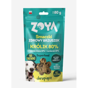 Zoya Smaczki Trenerki Mięsne dla Psa Królik ZDROWY BRZUSZEK 80G