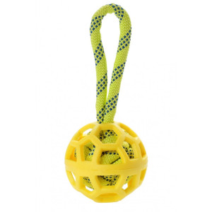 Toby's Choice FETCH TUG Zabawka dla psa Piłka Ażurowa ze sznurem - rączką