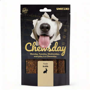 Uniszki CHEWSDAY Paski Mięsne Królik dla psa 80g