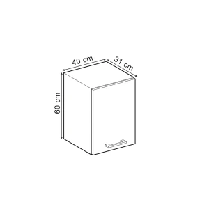 Hängeschrank R-Line Rot Hochglanz 40 cm Vicco