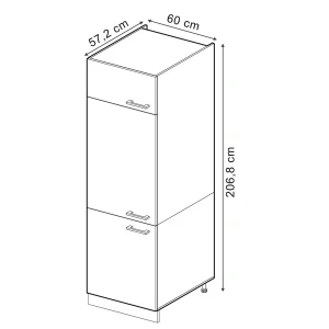 Kühlumbauschrank R-Line Blau-Grau 60 cm Vicco