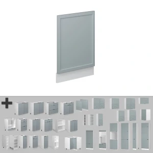 Frontblende Fame-Line Hellblau-grau 45 cm ohne Arbeitsplatte livinity®