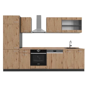 Køkkenrække R-Line Artisan eg/antracit 300 cm , BP Eg Vicco