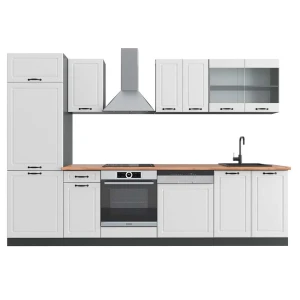 Køkkenrække R-Line Hvidt landhus/antracit 300 cm , BP Eg Vicco