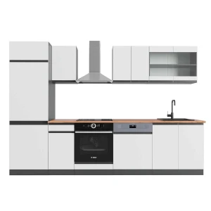 Køkkenrække R-Line Hvid/antracit 300 cm , BP Eg Vicco