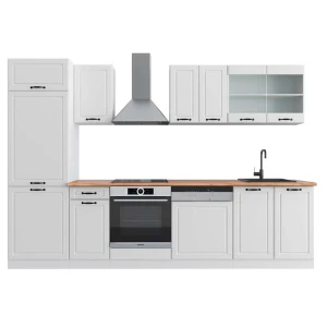 Køkkenrække R-Line Hvidt landsted/hvid 300 cm , BP Eg Vicco