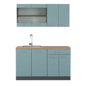 Yhden hengen keittiö R-Line Siniharmaa/antrasiitti 140 cm , AP Oak Vicco