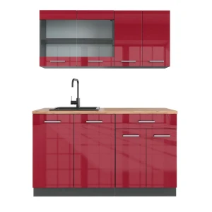Singlekøkken R-Line Højglans rød/antracit 140 cm , BP Eg Vicco