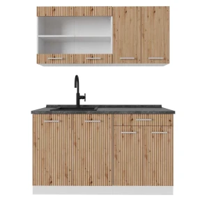 Singlekøkken R-Line Artisan eg/hvid 140 cm , BP Antracit Vicco
