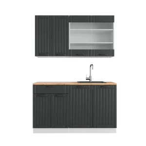 Singlekøkken Fame-Line Antracit landhus/hvid 140 cm , BP Eg Vicco