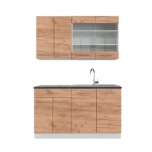 Singlekøkken Fame-Line Gold power eg/hvid 140 cm , BP Antracit Vicco