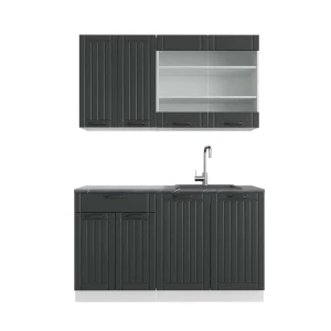 Singlekøkken Fame-Line Antracit landhus/hvid 140 cm , BP Antracit Vicco
