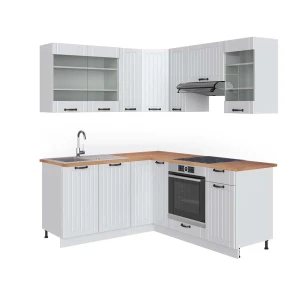 Hjørnekøkken Fame-Line Hvid landhus/Hvid 190 x 160 cm, BP Eg Vicco