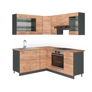Hjørnekøkken Fame-Line Gylden eg/Antracit 190 x 160 cm, BP Eg Vicco