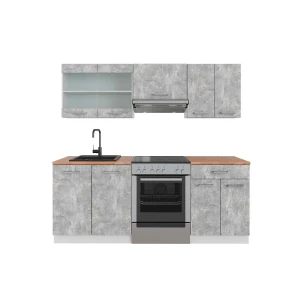 Keittokomero R-Line Betoni/valkoinen 200 cm , AP Oak Vicco