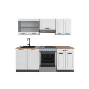 Køkkenrække R-Line Hvidt landhus/antracit 200 cm , BP Eg Vicco
