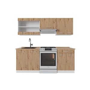 Køkkenrække R-Line Artisan eg/hvid 200 cm , BP Eg Vicco