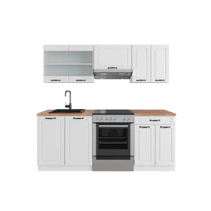Køkkenrække R-Line Hvidt landsted/hvid 200 cm , BP Eg Vicco
