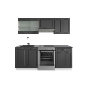 Køkkenrække R-Line Antracit landhus/hvid 200 cm , BP Antracit Vicco