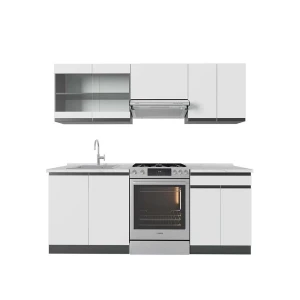 Køkkenrække R-Line Hvid/antracit 200 cm , BP Marmor Vicco