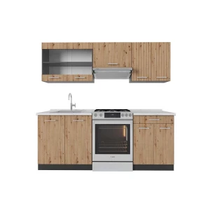Køkkenrække R-Line Artisan eg/antracit 200 cm AP Marble Vicco