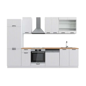 Køkkenrække Fame-Line Hvidt landsted/hvid 300 cm , BP Eg Vicco