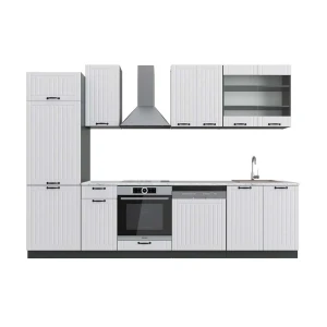 Køkkenrække Fame-Line Hvidt landhus/antracit 300 cm , BP Marmor Vicco
