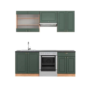 Kitchenette Fame-Line Casa de campo verde-ouro/carvalho Goldkraft 200 cm , AP Antracite Vicco
