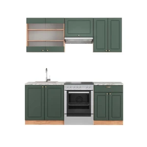 Cuisine Fame-Line Chêne vert et or/chêne doré 200cm , PT Marbre Vicco