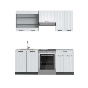 Aneks kuchenny Fame-Line Biały dworek/antracyt 200 cm , BP Marmur Vicco