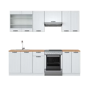 Køkkenrække Fame-Line Hvidt landsted/hvid 240 cm , BP Eg Vicco