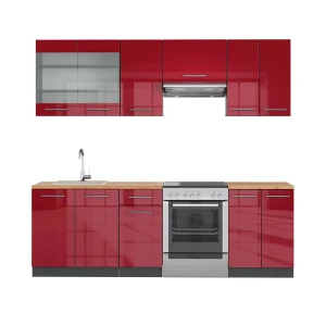 Kitchenette Fame-Line Bordeaux alto brilho 240 cm , AP Carvalho Vicco