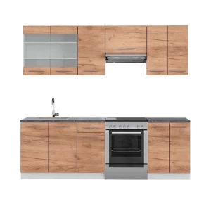 Køkkenrække Fame-Line Gold power eg/hvid 240 cm , BP Antracit Vicco