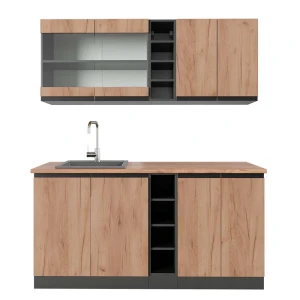 Yhden hengen keittiö R-Line Goldkraft tammi/antrasiitti 160 cm , AP Oak Vicco