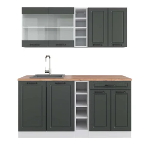 Singlekøkken R-Line Antracit landhus/hvid 160 cm , BP Eg Vicco