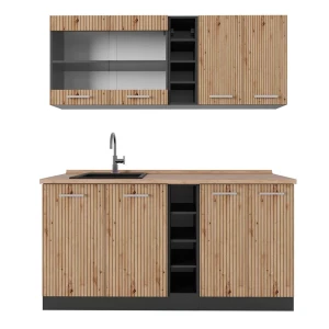 Pojedyncza kuchnia R-Line Artisan dąb/antracyt 160 cm , BP Dąb Vicco