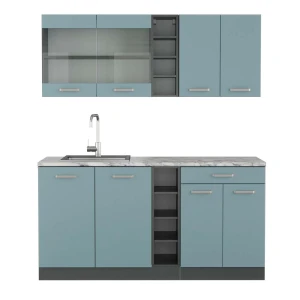 Yhden hengen keittiö R-Line Siniharmaa/antrasiitti 160 cm , AP Marble Vicco