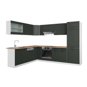Hjørnekøkken R-Line Antracit landhus/Hvid 287 x 227 cm, BP Eg Vicco