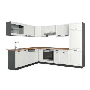 Hjørnekøkken R-Line Hvid landhus/Antracit 287 x 227 cm, BP Eg Vicco