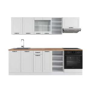 Køkkenrække R-Line Hvidt landsted/hvid 240 cm , BP Eg Vicco