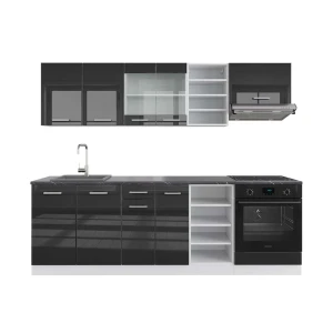 Køkkenrække R-Line Antracit højglans/hvid 240 cm , BP Antracit Vicco