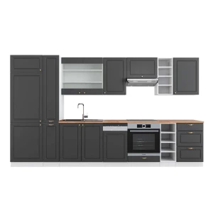 Kitchenette Fame-Line Ouro antracite/branco 355 cm , AP Carvalho Vicco