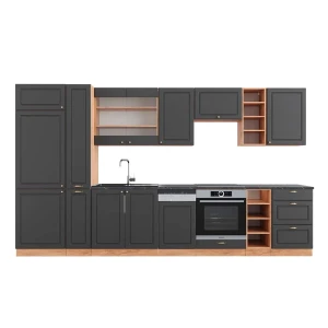 Køkkenrække Fame-Line Antracit Country House/Guld Kraft Eg 355 cm , BP Antracit Vicco