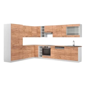 Hjørnekøkken Fame-Line Gold power eg/hvid 347 x 60 cm , BP Eg Vicco