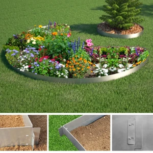 Rasenkante  Silber 100 x 14 cm 30 Meter livinity®