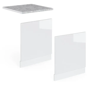 Frontblende R-Line Weiß Hochglanz 60 cm , AP Marmor livinity®