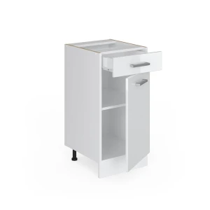 Küchenunterschrank R-Line Weiß Hochglanz 40 cm ohne Arbeitsplatte livinity®