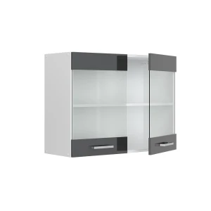 Küchenglasschrank R-Line Anthrazit Hochglanz 80 cm livinity®